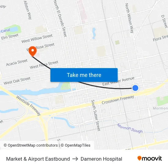 Market & Airport Eastbound to Dameron Hospital map