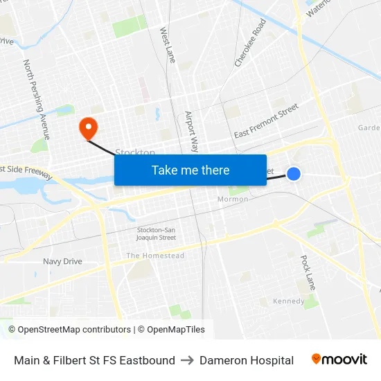 Main & Filbert St FS Eastbound to Dameron Hospital map