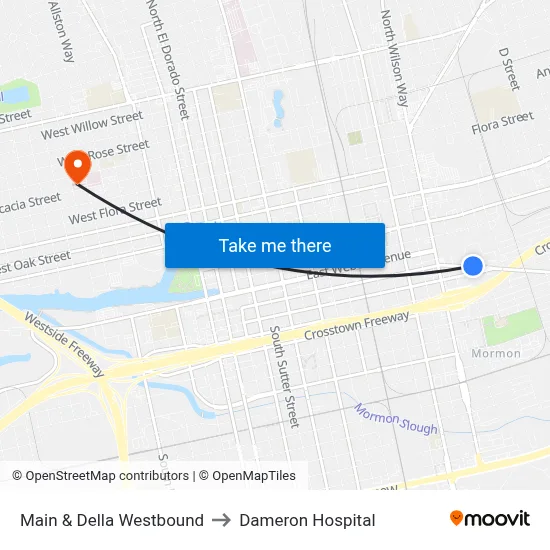 Main & Della Westbound to Dameron Hospital map