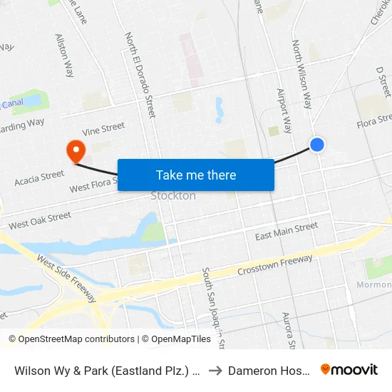 Wilson Wy & Park (Eastland Plz.) Fs/Nb to Dameron Hospital map