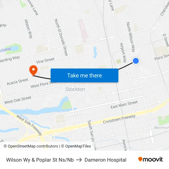 Wilson Wy & Poplar St Ns/Nb to Dameron Hospital map