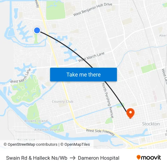 Swain Rd & Halleck Ns/Wb to Dameron Hospital map