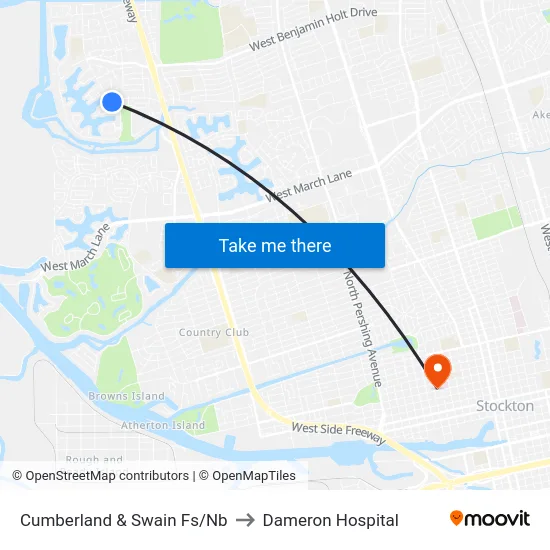 Cumberland & Swain Fs/Nb to Dameron Hospital map