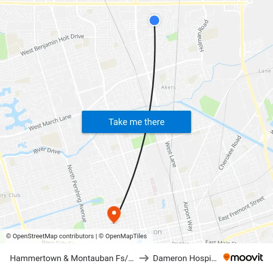Hammertown & Montauban Fs/Eb to Dameron Hospital map