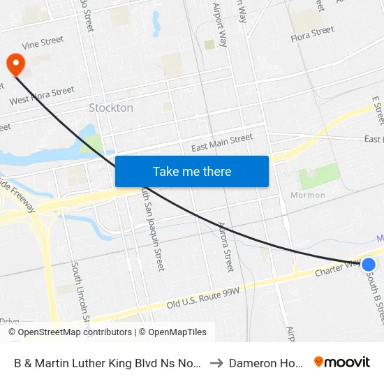 B & Martin Luther King Blvd Ns Northbound to Dameron Hospital map