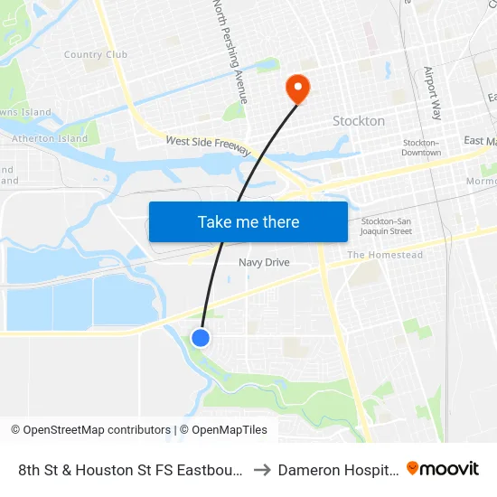 8th St & Houston St FS Eastbound to Dameron Hospital map