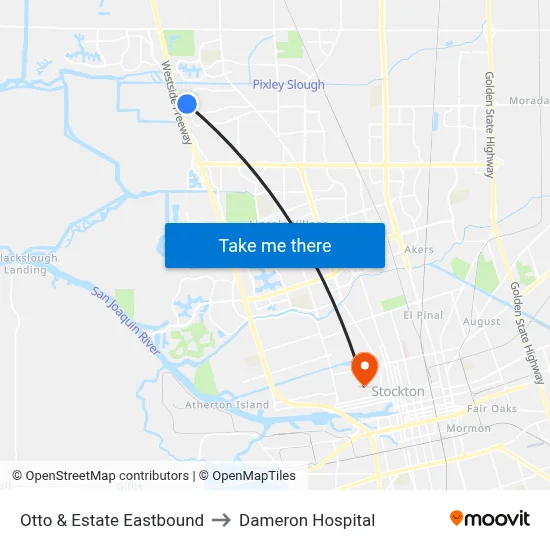 Otto & Estate Eastbound to Dameron Hospital map