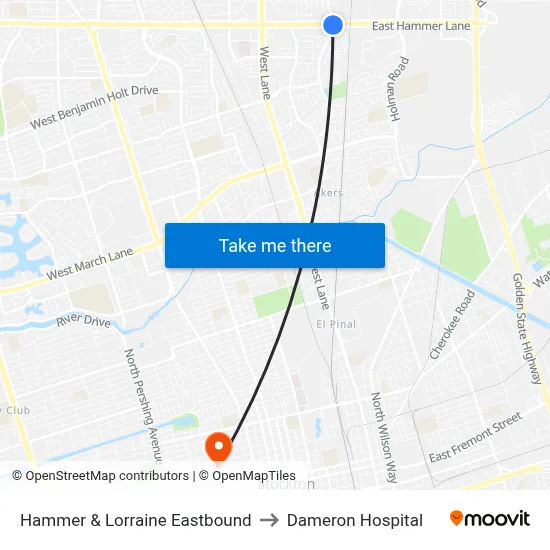 Hammer & Lorraine Eastbound to Dameron Hospital map