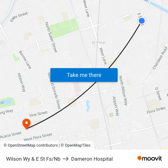 Wilson Wy & E St Fs/Nb to Dameron Hospital map