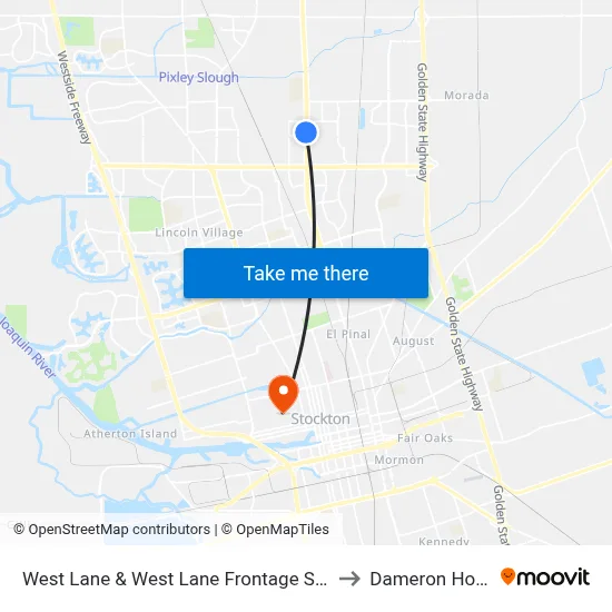 West Lane & West Lane Frontage Southbound to Dameron Hospital map