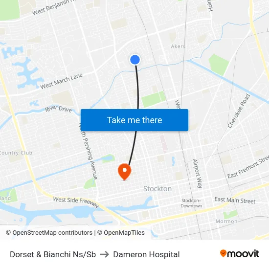 Dorset & Bianchi Ns/Sb to Dameron Hospital map