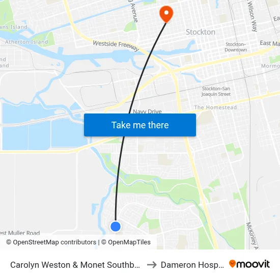 Carolyn Weston & Monet Southbound to Dameron Hospital map
