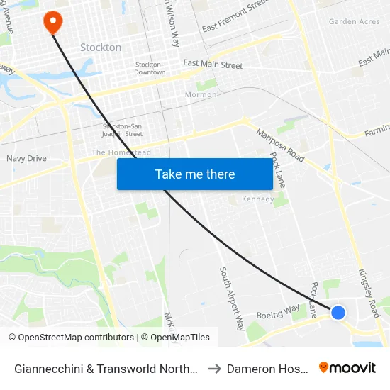 Giannecchini & Transworld Northbound to Dameron Hospital map
