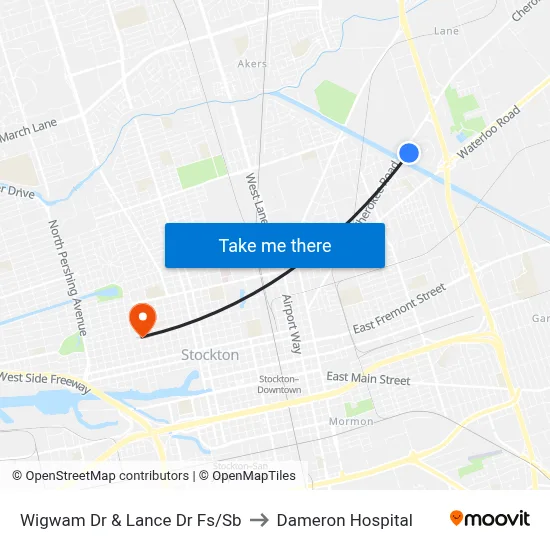 Wigwam Dr & Lance Dr Fs/Sb to Dameron Hospital map