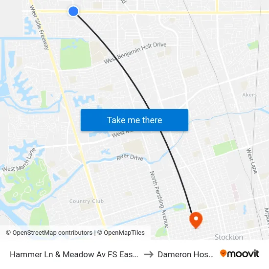 Hammer Ln & Meadow Av FS Eastbound to Dameron Hospital map