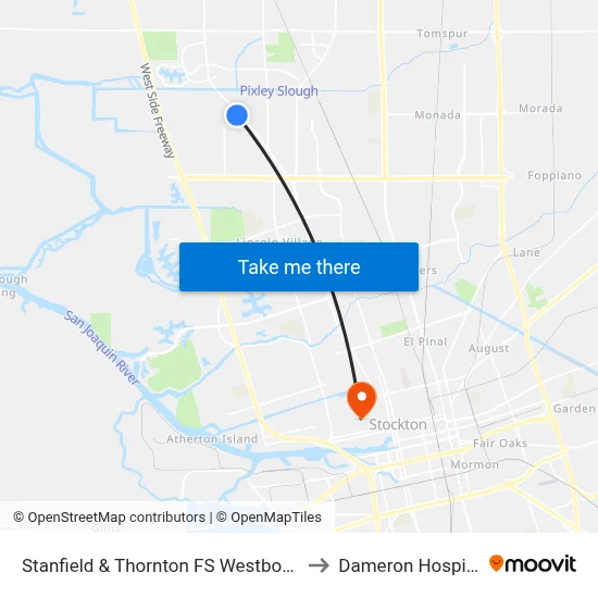 Stanfield & Thornton FS Westbound to Dameron Hospital map