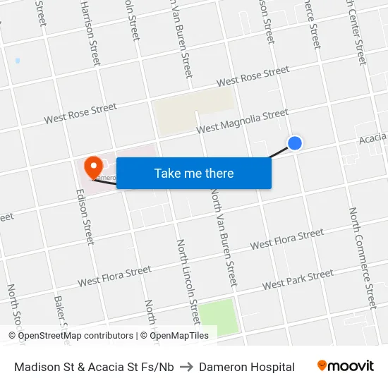 Madison St & Acacia St Fs/Nb to Dameron Hospital map