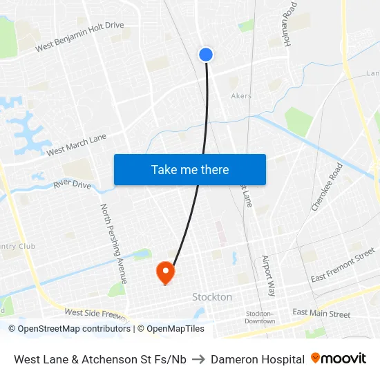 West Lane & Atchenson St Fs/Nb to Dameron Hospital map