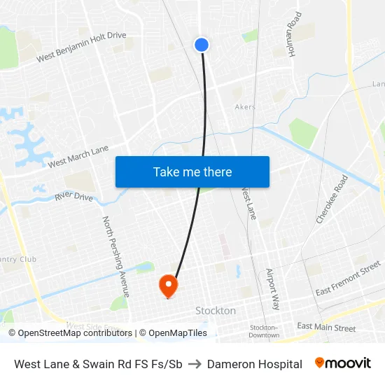 West Lane & Swain Rd FS Fs/Sb to Dameron Hospital map
