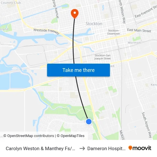 Carolyn Weston & Manthey Fs/Eb to Dameron Hospital map