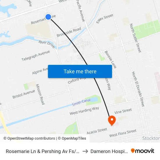 Rosemarie Ln & Pershing Av Fs/Wb to Dameron Hospital map