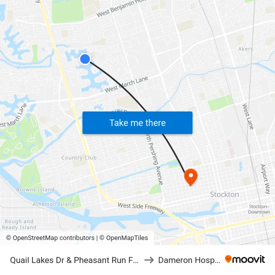 Quail Lakes Dr & Pheasant Run Fs/Nb to Dameron Hospital map