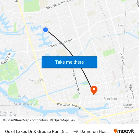 Quail Lakes Dr & Grouse Run Dr Ns/Sb to Dameron Hospital map