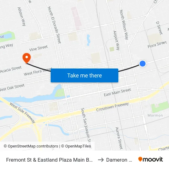 Fremont St & Eastland Plaza Main Building Westbound to Dameron Hospital map