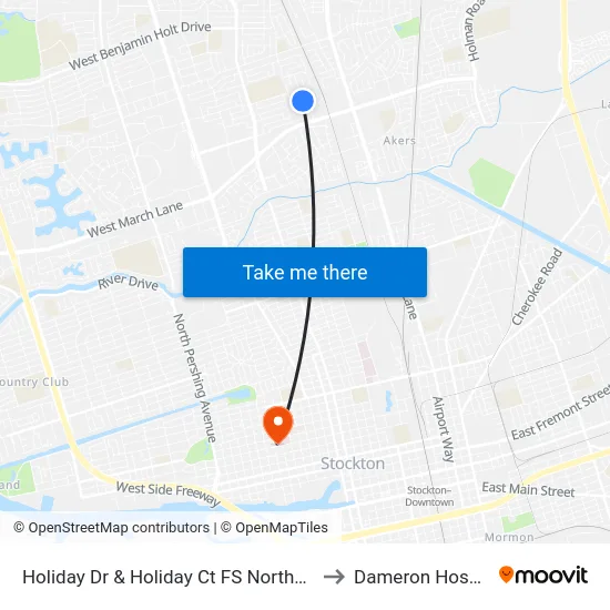 Holiday Dr & Holiday Ct FS Northbound to Dameron Hospital map