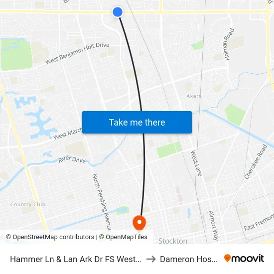 Hammer Ln & Lan Ark Dr FS Westbound to Dameron Hospital map