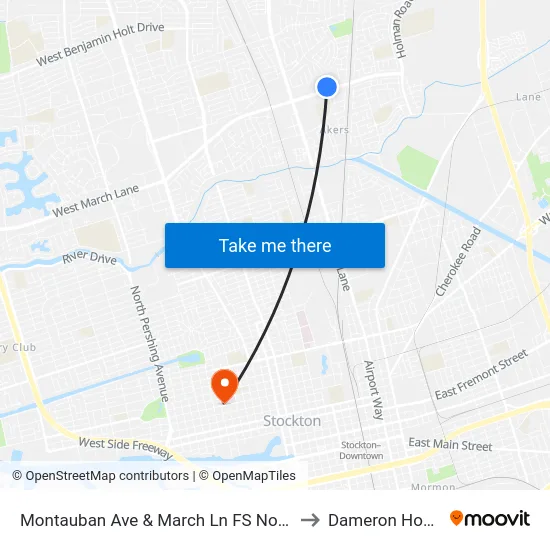 Montauban Ave & March Ln FS Northbound to Dameron Hospital map