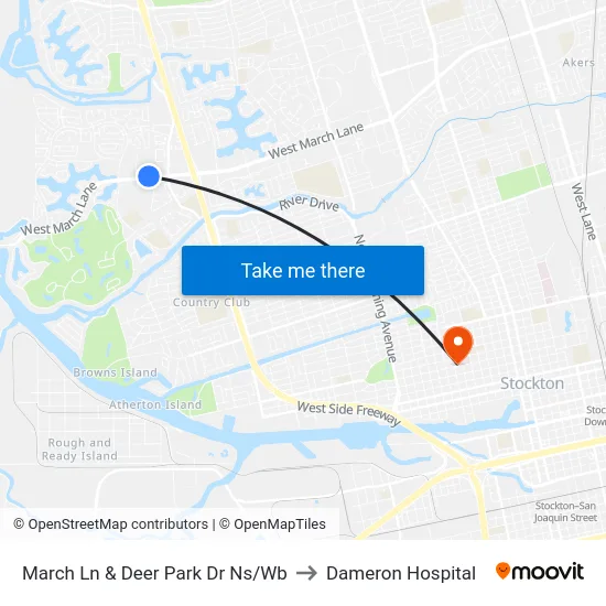 March Ln & Deer Park Dr Ns/Wb to Dameron Hospital map