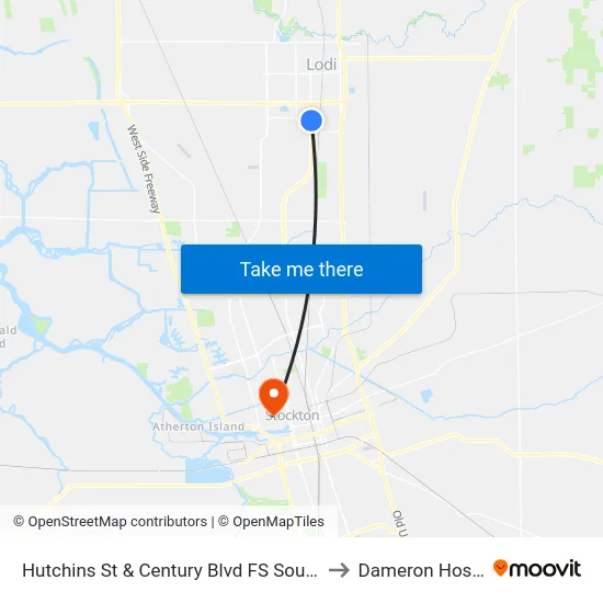Hutchins St & Century Blvd FS Southbound to Dameron Hospital map
