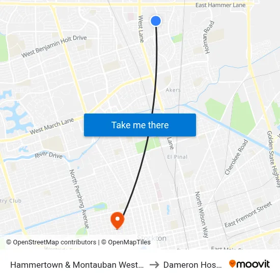 Hammertown & Montauban Westbound to Dameron Hospital map