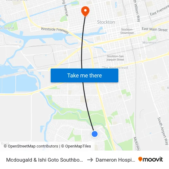 Mcdougald & Ishi Goto Southbound to Dameron Hospital map