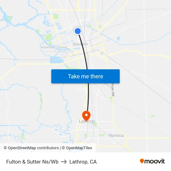 Fulton & Sutter Ns/Wb to Lathrop, CA map