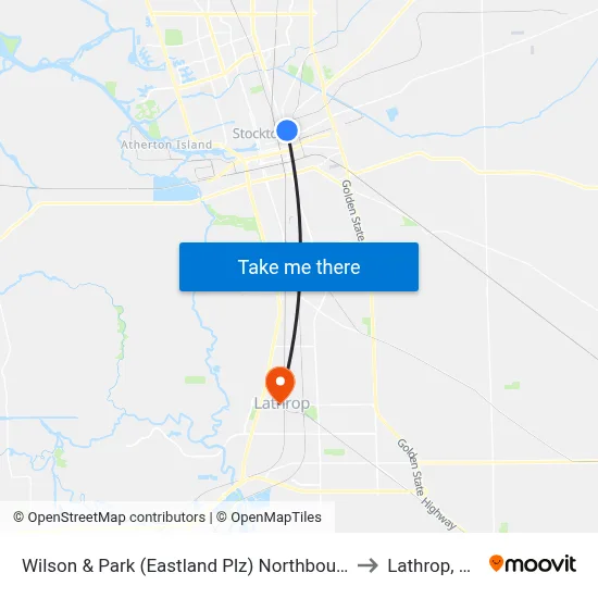 Wilson & Park (Eastland Plz) Northbound to Lathrop, CA map
