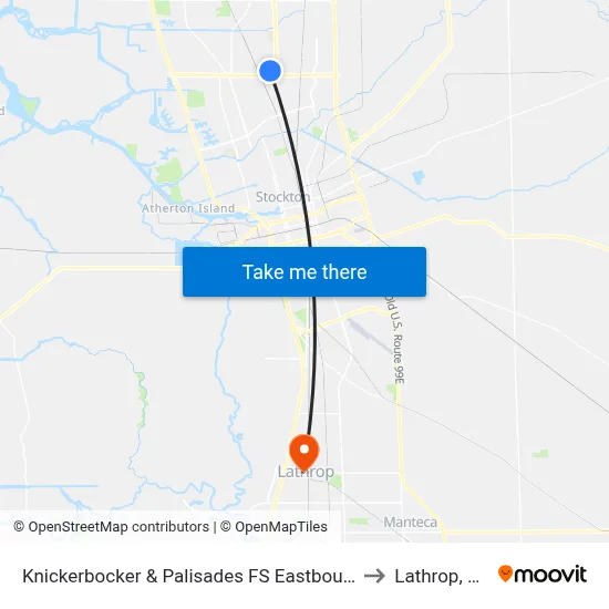 Knickerbocker & Palisades FS Eastbound to Lathrop, CA map