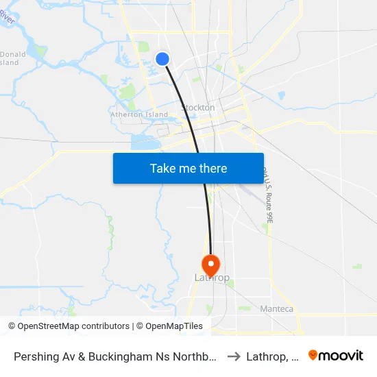 Pershing Av & Buckingham Ns Northbound to Lathrop, CA map