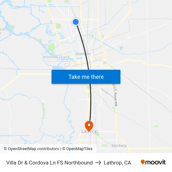 Villa Dr & Cordova Ln FS Northbound to Lathrop, CA map
