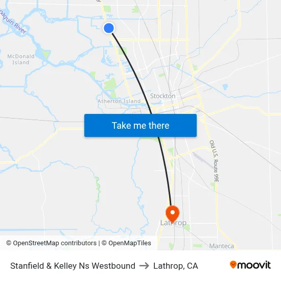 Stanfield & Kelley Ns Westbound to Lathrop, CA map