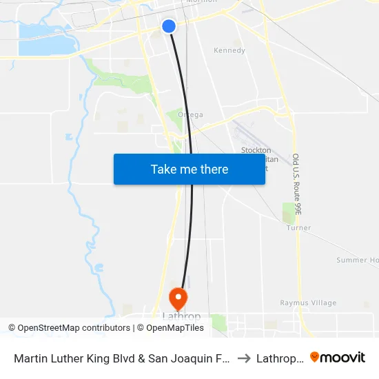 Martin Luther King Blvd & San Joaquin FS Eastbound to Lathrop, CA map