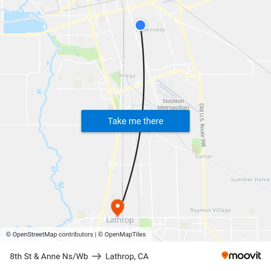 8th St & Anne Ns/Wb to Lathrop, CA map