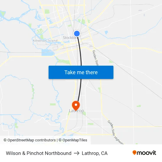 Wilson & Pinchot Northbound to Lathrop, CA map