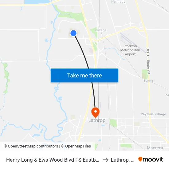 Henry Long & Ews Wood Blvd FS Eastbound to Lathrop, CA map