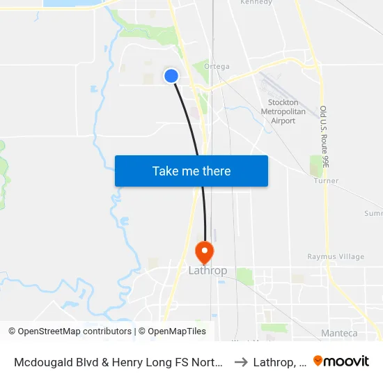 Mcdougald Blvd & Henry Long FS Northbound to Lathrop, CA map