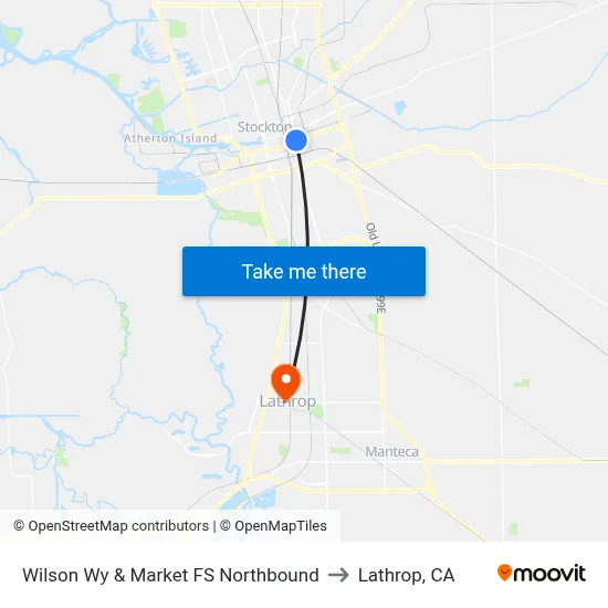 Wilson Wy & Market FS Northbound to Lathrop, CA map