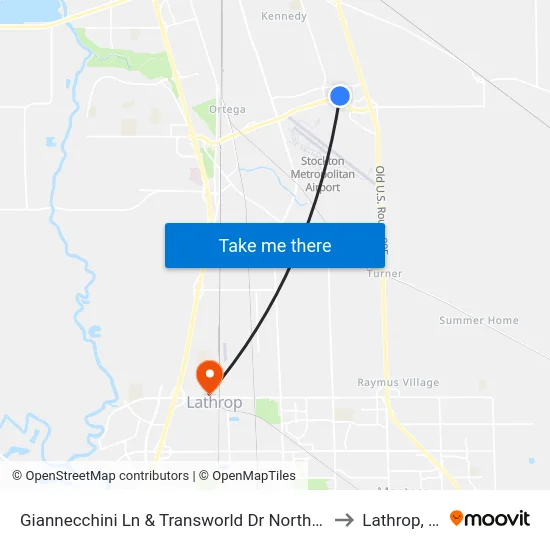 Giannecchini Ln & Transworld Dr Northbound to Lathrop, CA map