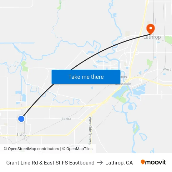 Grant Line Rd & East St FS Eastbound to Lathrop, CA map