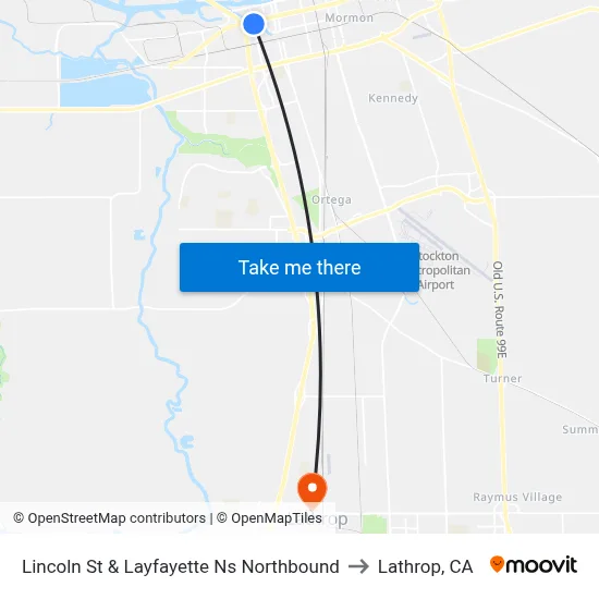 Lincoln St & Layfayette Ns Northbound to Lathrop, CA map